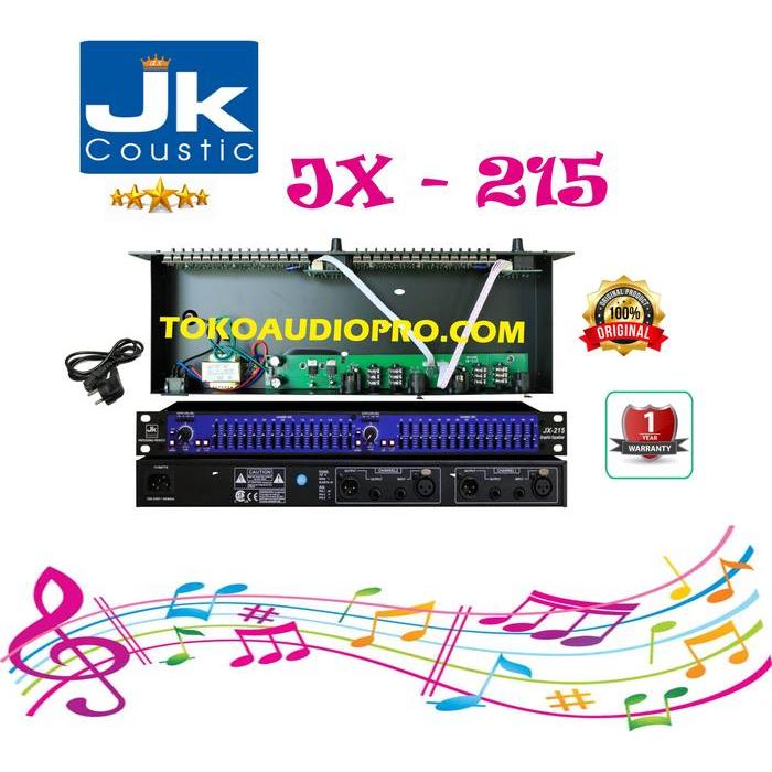 Jk Coustic Jx215 2X15 Band Stereo Graphic Equalizer Jk Coustic Jx-215 Mixer Co
