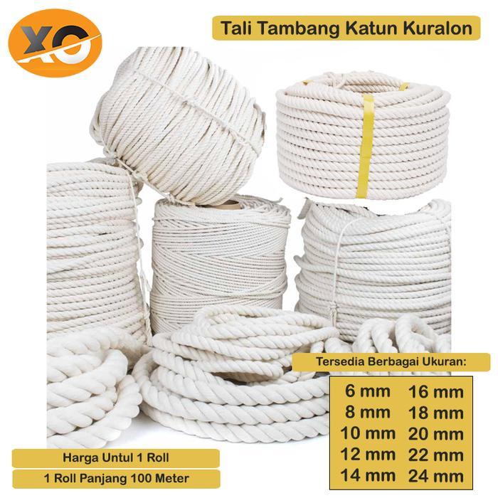 Tali Tambang Besar Sedang Kecil Bahan Kain Kuralon Tali Tambang Katun Per Roll Tali Kuralon Putih