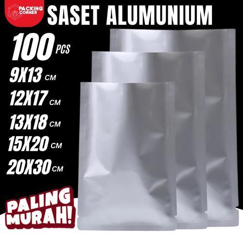 100 PCS Plastik Sachet Alumunium Foil Kemasan Saset Makanan Saos Bumbu Non Ziplock Sealer Metalized