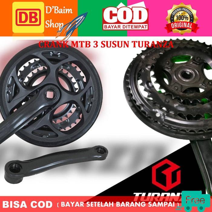 Pedal Crank Sepeda Mtb/Gear Depan Sepeda Mtb 3 Susun 48T-38T-28T Turanza/Goesan Populer