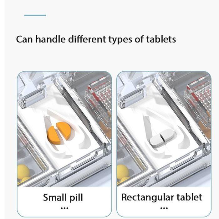 TERLARIS Tempat Kotak Obat Besar Alat Pemotong Obat Tablet Portable Tempat Obat Travel Pill Cutter