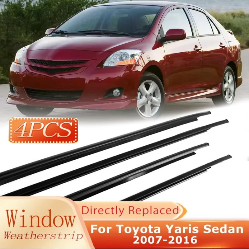 Car Door Glass Window Weatherstrip Trim Weatherstrip Rubber Moulding Seal Belt For Toyota Yaris