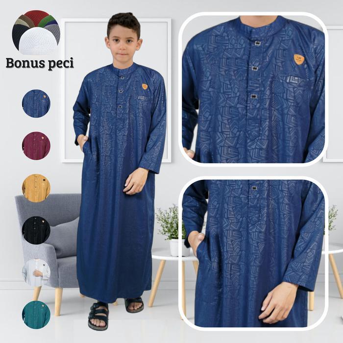 AL-HABIB/GAMIS ANAK EMBOS USIA 3-14 TAHUN PREMIUM/JUBAH ANAK EMBOS ORIGINAL/BAJU KOKO ANAK/GAMIS