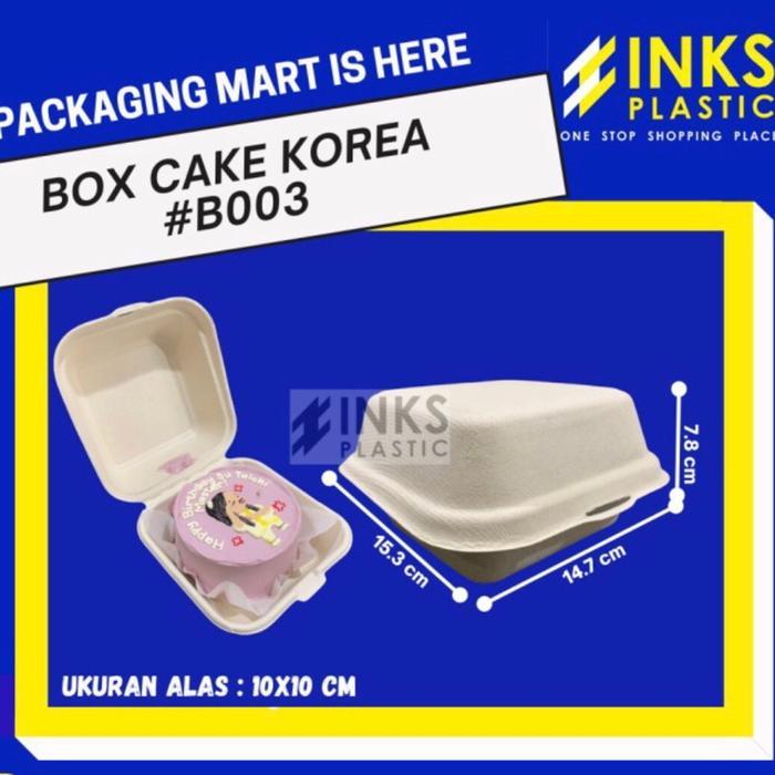 BOX KUE CAKE KOREA/BAGASSE KOREAN LUNCH BOX BENTO/BOX KOTAK BURGER