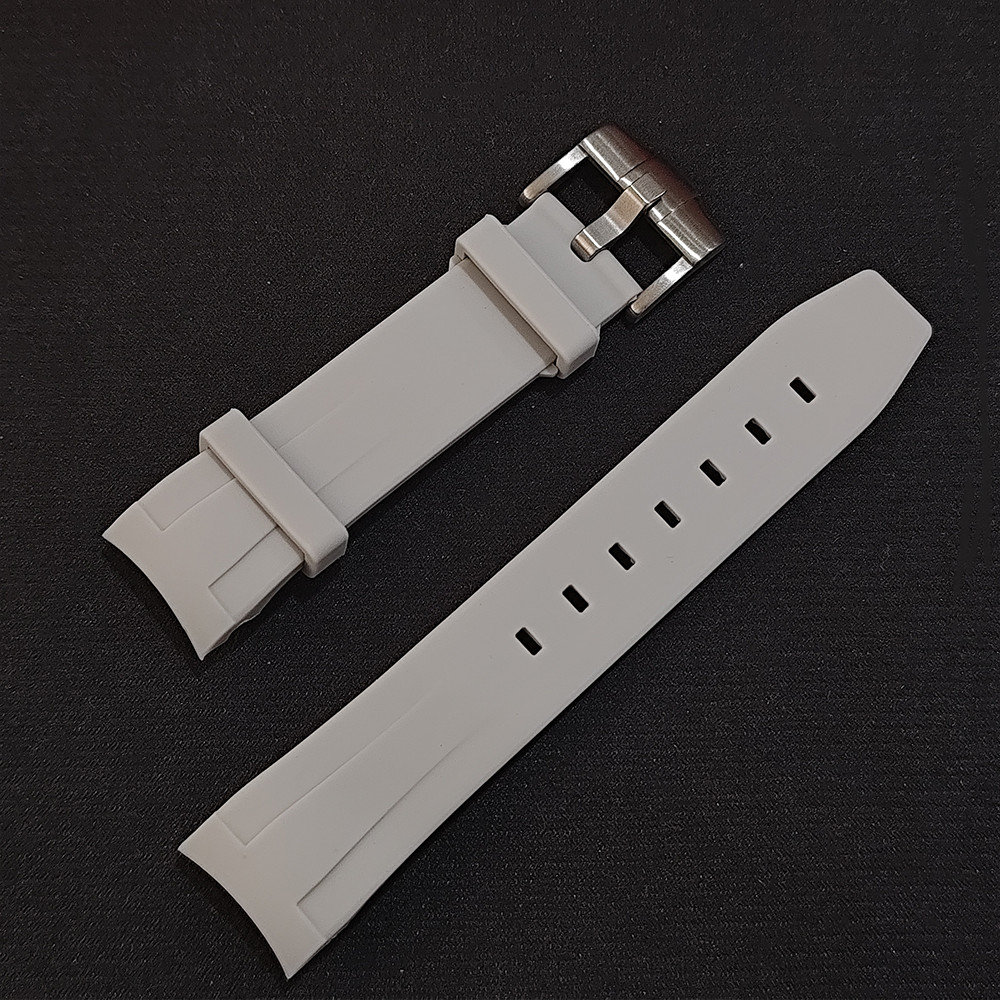 22mm Width Quality Fluoro Rubber Watch Strap Replacement Watch Accessories Silvery Rose Gold Black