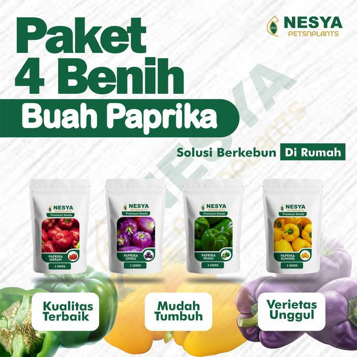 Paket Benih Paprika Merah Kuning Hijau Ungu Benih Paprika Benih Buah Paprika