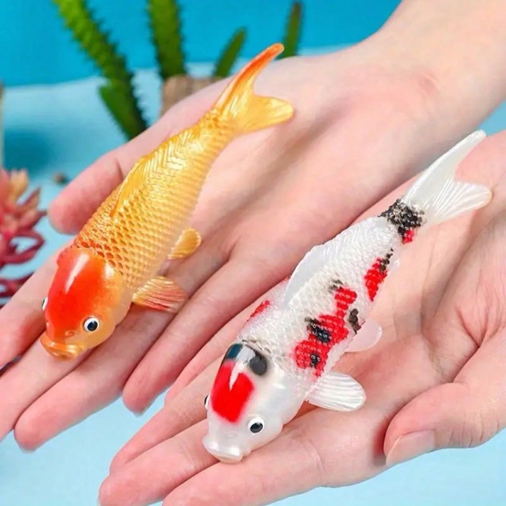 2pcs Colorful Artificial Koi Fish for Aquariums Realistic Design in Red Gold Yellow White Enhance