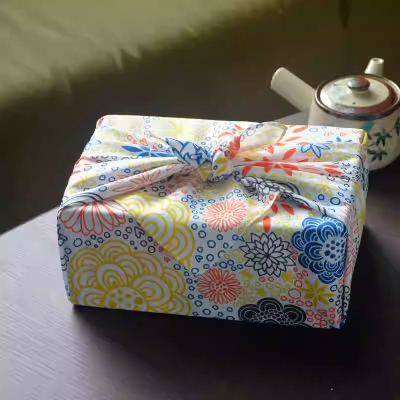 Japanese Furoshiki Cloth 70X70Cm Bento Box Wrap Lunch Packaging Scarf Festival Gift Teacup Towel Eco