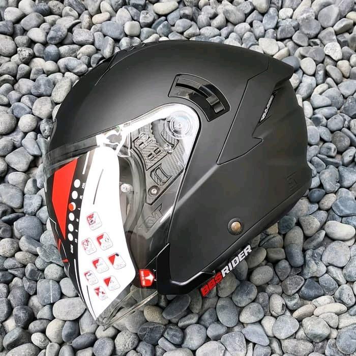 Langsung diproses Helm KYT NFJ Matte Black / Hitam Doff Original - Helm Half Face Double Visor