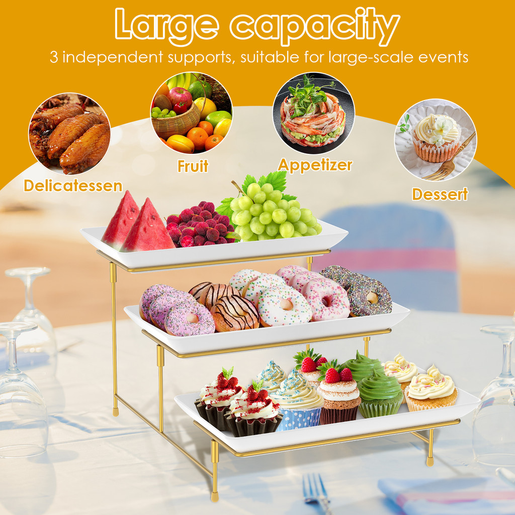 3 TIER SERVING STAND SET FRUIT DESSERT DISPLAY TRAY CUPCAKE TIER STAND FOR HOME PARTY WEDDING