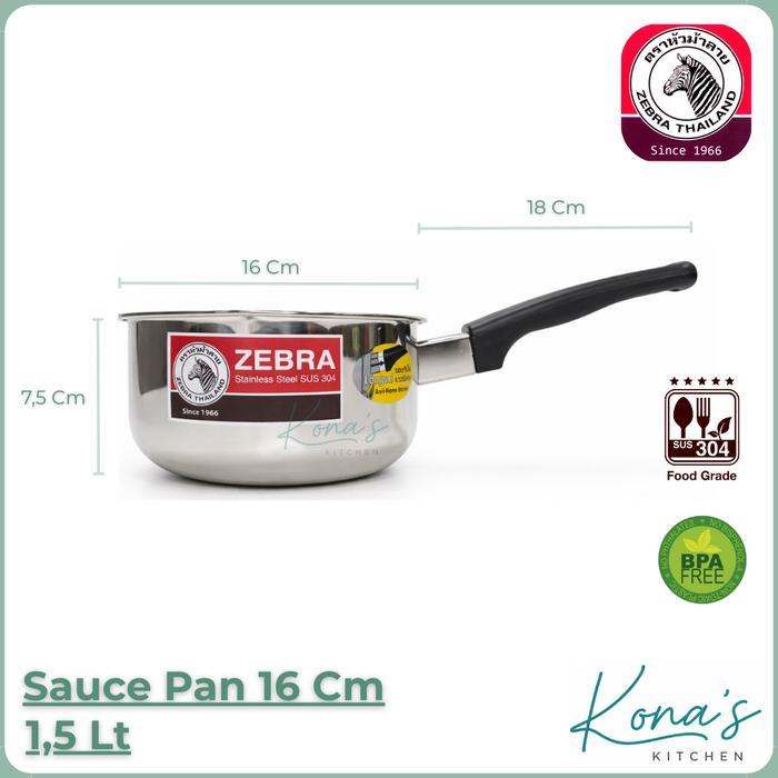 ZEBRA SAUCE PAN 16 CM (166307) / PANCI SUSU STAINLESS STEEL ORIGINAL QUALITY