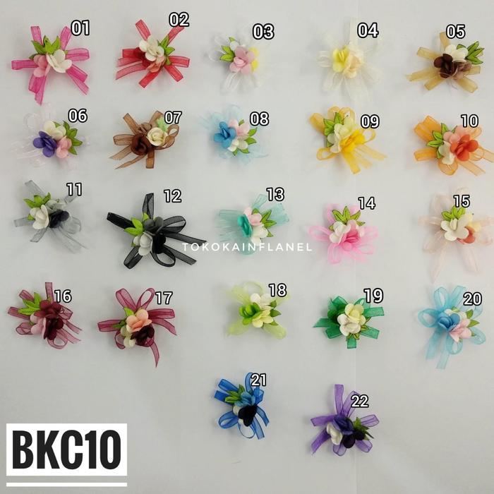 Bkc10 Bunga Kecil Pita Organdi Kuntum 3 uk 4cm Per Satuan