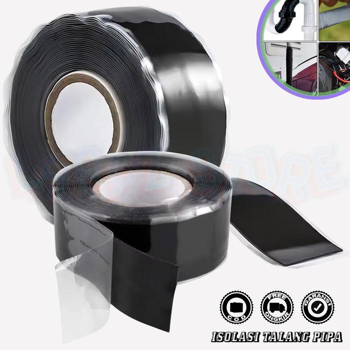 Lakban Silicon Isolasi Pipa Ledeng Waterproof Tape Anti Bocor Panjang 3M Kuat Tahan Lama
