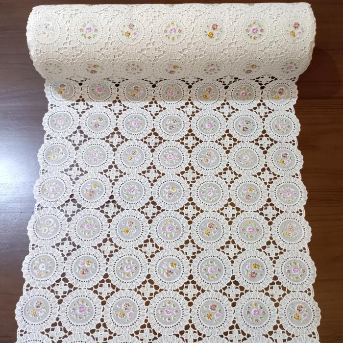 Taplak Meja Tamu Shabby Renda Vintage Meteran Anti Air
