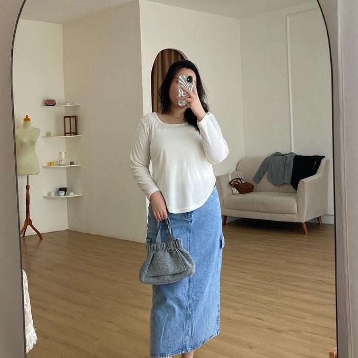 Clara Top - Kaos Knit Lengan Panjang - Knit Top Lengan Panjang - Atasan Kaos Wanita Lengan Panjang -