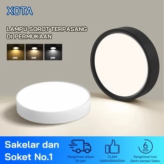 LED Lampu Downlight 3 Warna Plafon Rumah Lampu Bulat Plafon Ruang Tamu Tempel Lamp 7W 15W 15W 25W