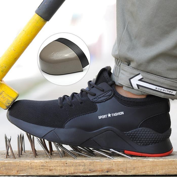 Whitby Profesional Kulit Asli Sepatu Safety Boots Pria Safety Ujung Besi Kerja Sneaker Proyek Shoes