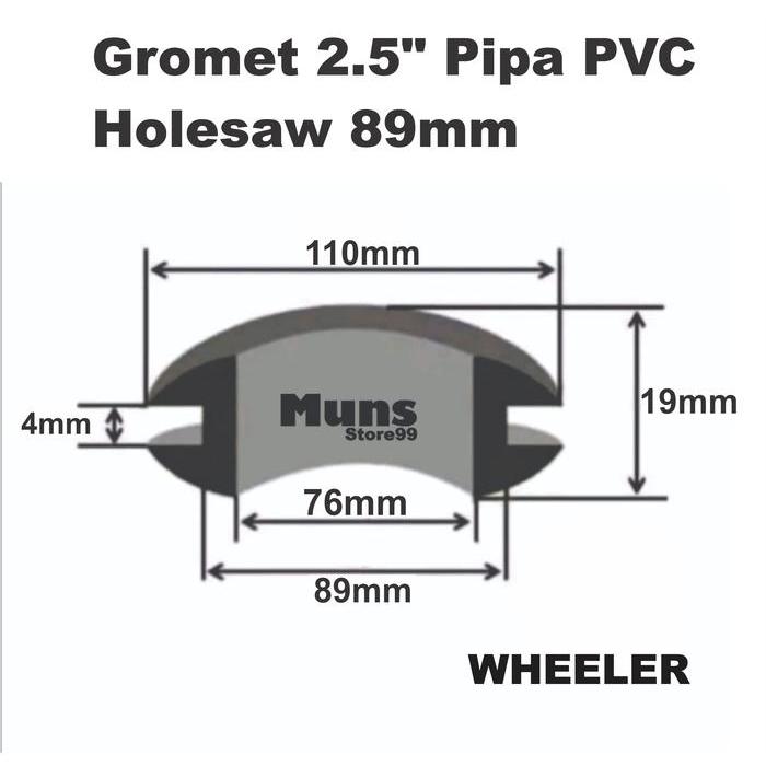 "New" Gromet Karet Rubber Grommet 2.5 - 3 Inch Pipa PVC Sistem Hidroponik Filter air