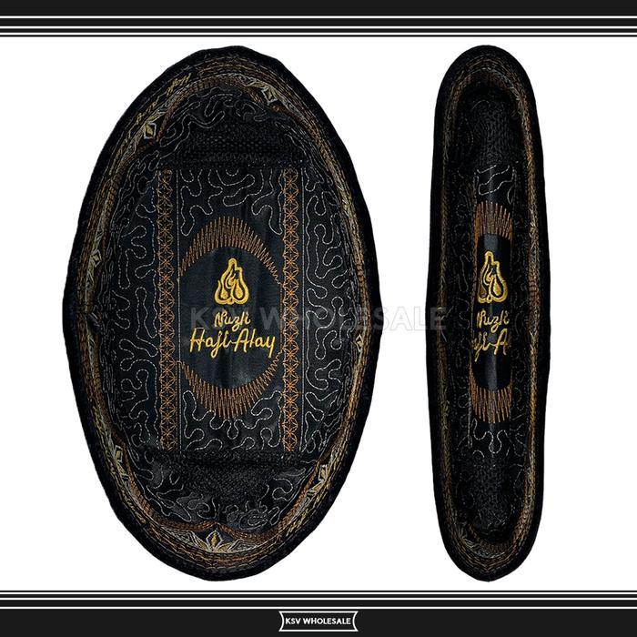 PECI PREMIUM HAJI ALAY DELUXE AC TINGGI 7 8 9 10 CM SONGKOK HITAM SHOLAT BLUDRU UKURAN ANAK LAKI