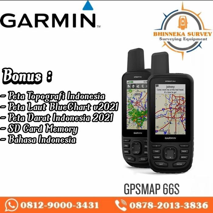 Garmin 66S Original + Peta Indonesia + Topografy + Bluecahart V2021