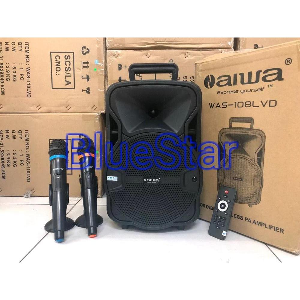 Speaker Portable Amplifier Wireless N AIWA WAS 108 LVD - 8 Inch Bluetooth Speaker
