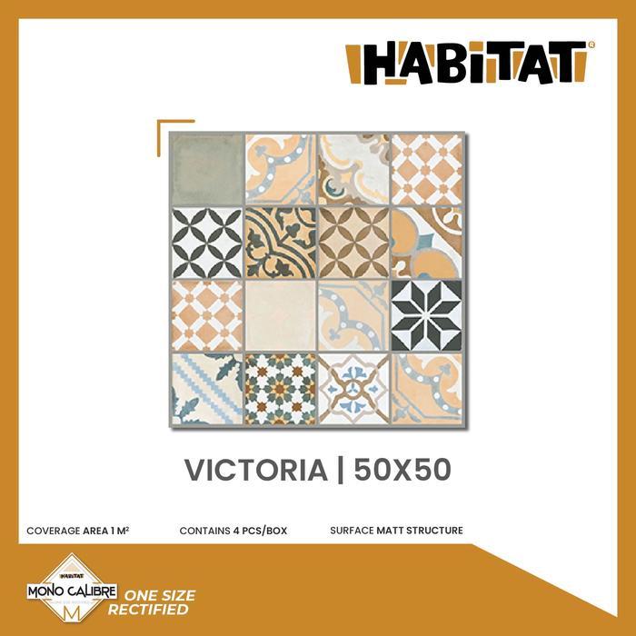 Habitat Victoria 50x50 Keramik Lantai Motif Tegel Vintage Matt