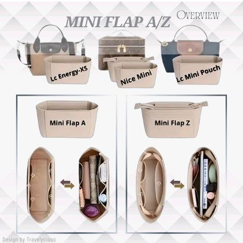 dxo Flap Bag Micro Organizer with Side Zipper/ Dual in Bag insert bag in bag