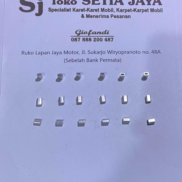 KARET PINTU MOBIL CRIMP FERRULE ALUMUNIUM 2MM / KLEM FERRULE KAWAT SLING 2MM PREMIUM GRADE A TIDAK