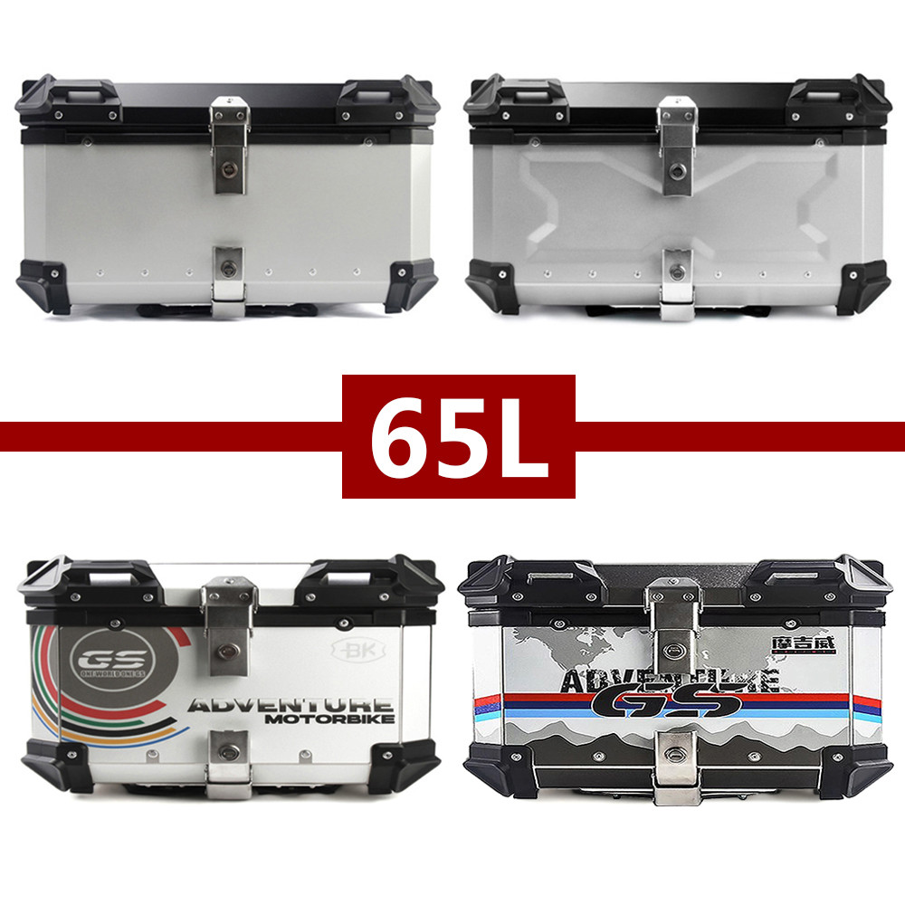 65L Motorcycle Aluminum Top Box Motorcycle Tail Box Universal Rear Trunk Motorcycle Large Capacity T