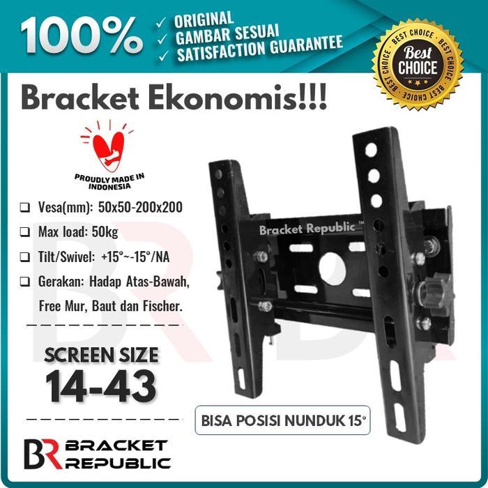 Bracket Tv Braket Tv Breket Tv Monitor Led Lcd 14" - 42"