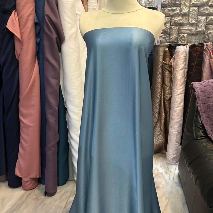 Kain Satin maksmara maxxmarra Silk Original warna Dusty Blue