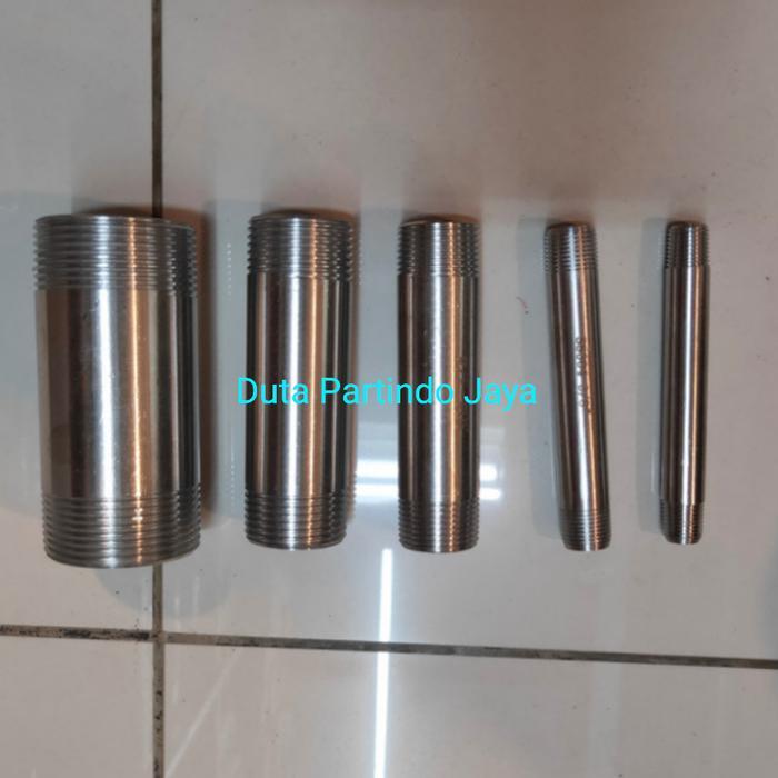 Stok Baru Pipa nepel stainless steel 1/2" inch (10cm)/Pipe niple stainless
