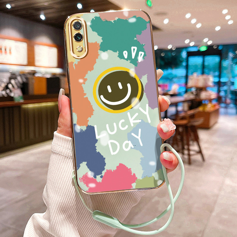 Casing Hp Untuk Xiaomi Redmi 7 7A Y3 6 6A 5A 4A 5 Plus Case Wajah bulat yang menawan Elektro Plating