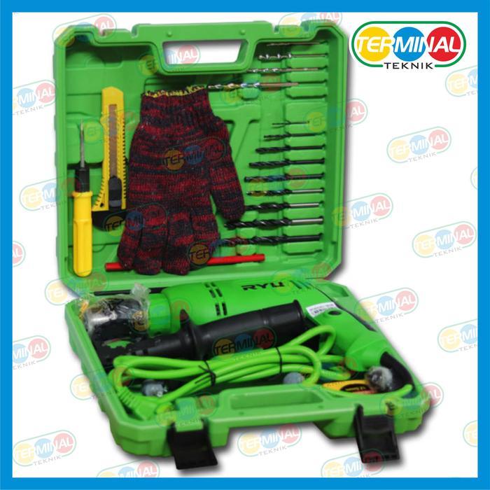 RYU Impact Drill PAKE KOPER 13mm SET 27pc / bor set / mesin bor 13mm