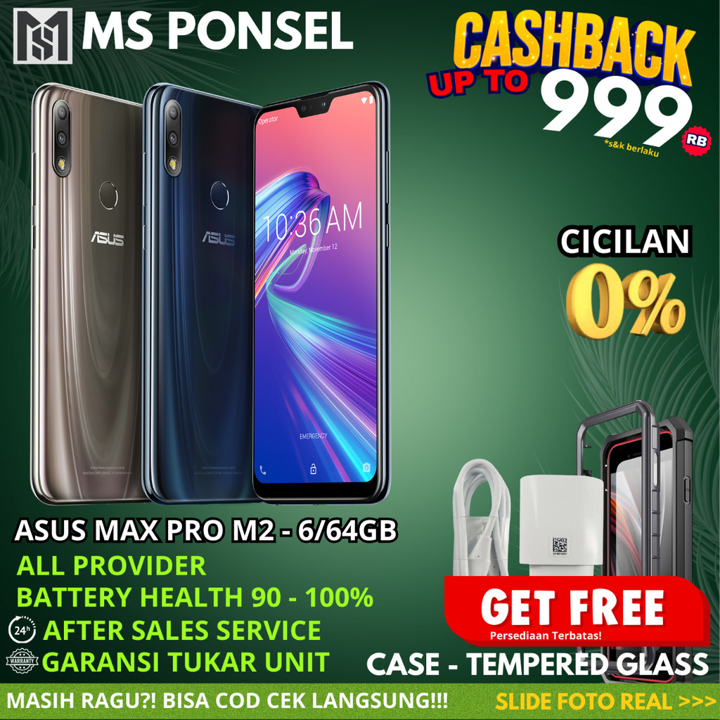 Asus Max Pro M2 6/64GB 3/32GB Second Original Resmi Fullset