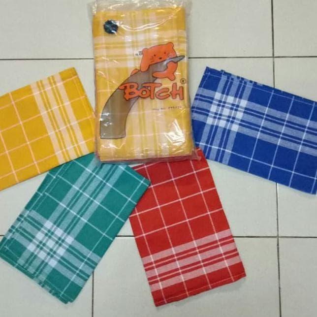 Serbet Kain Kotak Lap Tangan Warna BOTCH Tua Katun Tebal Besar