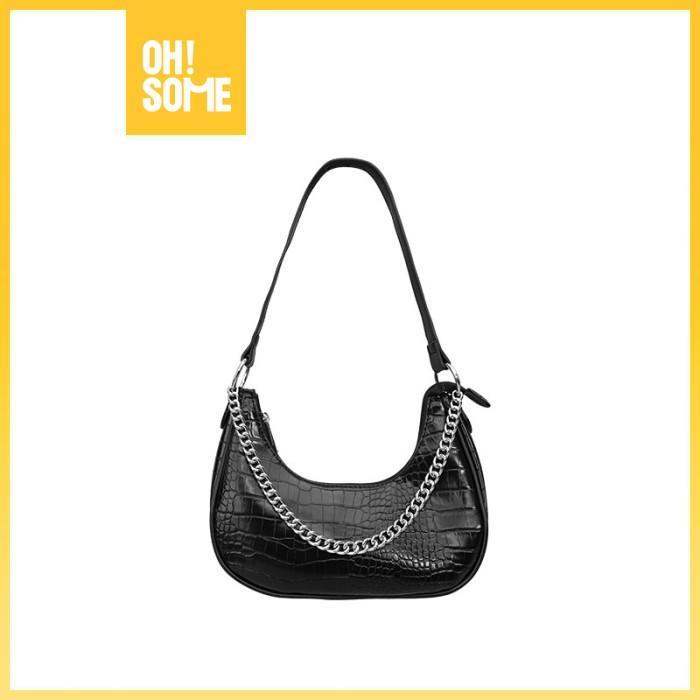 ORIGINAL OHSOME NOMIE NOMIE Shoulder Bag Tas Bahu Wanita Leather Kulit PU Glossy Croco READY STOCK