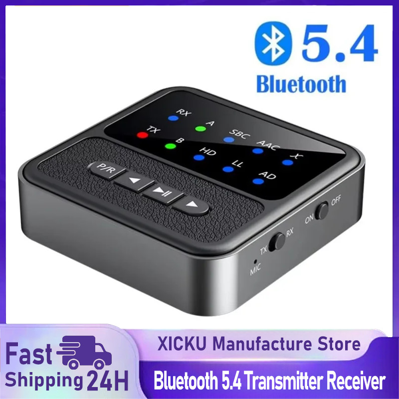 Bluetooth 5.4 Audio Receiver Transmitter Adapter AAC/aptX/aptX-LL/aptX-HD/aptX-AD RCA Aux Wireless