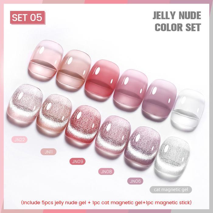 BPOMBORN PRETTY CAT EYE GEL NAIL POLISH SET GEL KUTEK NAIL ART GEL POLISH SET 10ML JELLY NAIL GEL