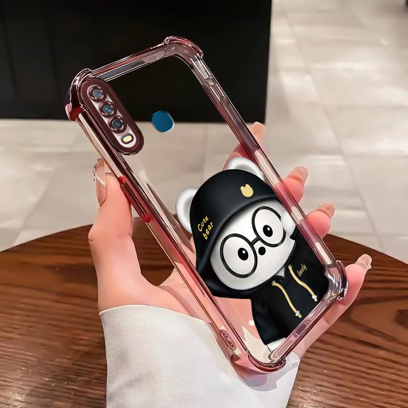 Casing Hp Untuk VIVO Y17 Y15 Y12 Y12i Y3 Y3s 2020 Case Casing HP Softcase Ponsel Soft Shell dengan E