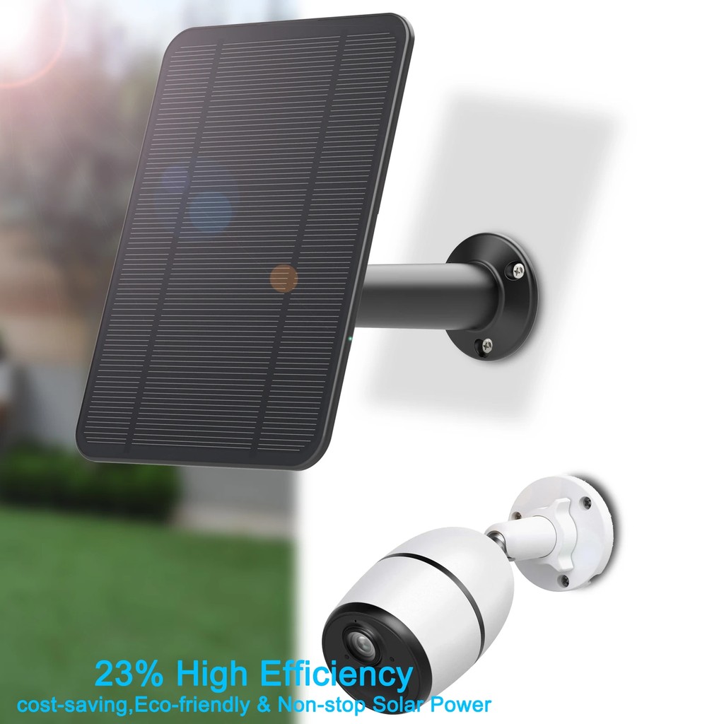 Black 4w Solar Panel power supply Designed for Reolink Battery Cameras Argus 2/3/Argus Pro/Go/Go