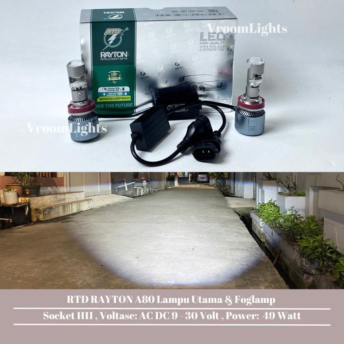 Rtd Rayton Tipe A80-Plus Lampu Utama & Foglamp Socket H11 Best Seller
