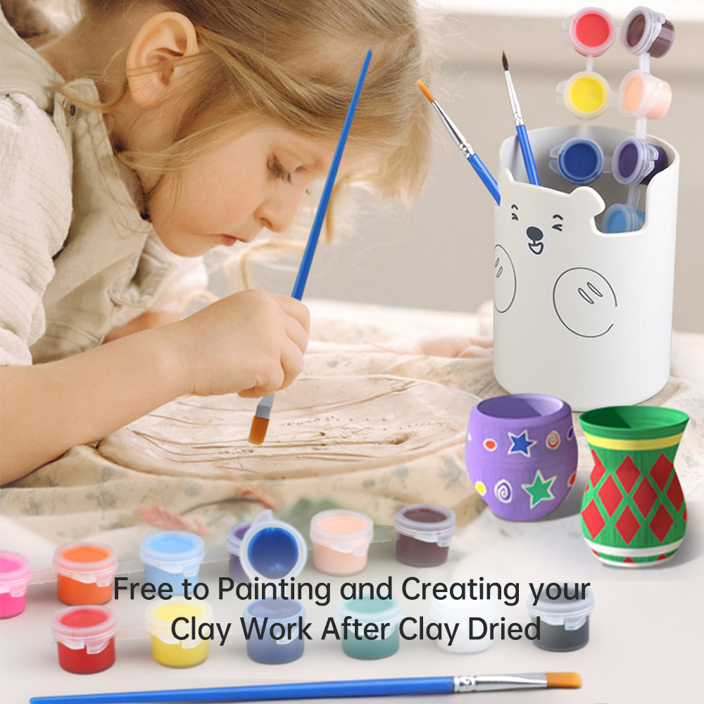 Mini Pottery Wheel Kit for Kids Adults Pottery Clay Art 4.7" Turntable Electric Pottery Wheel w/