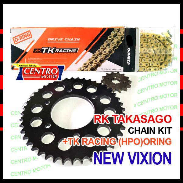 Gear Set New Vixion Rk Takasago Black Edition+Rantai Rk Oring
