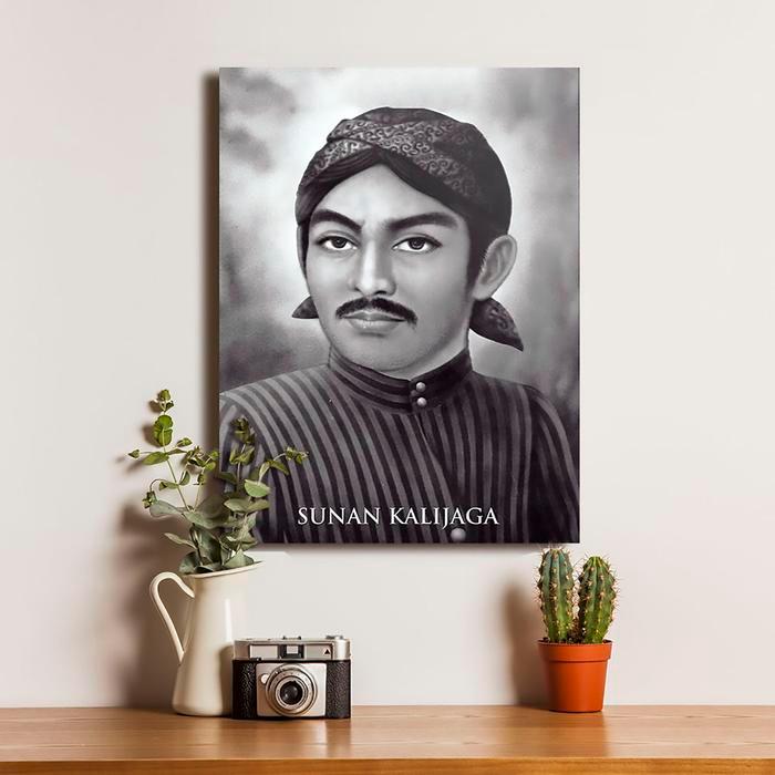 Poster Kayu Sunan Kalijaga Walisongo Dekorasi Rumah Dinding Frame