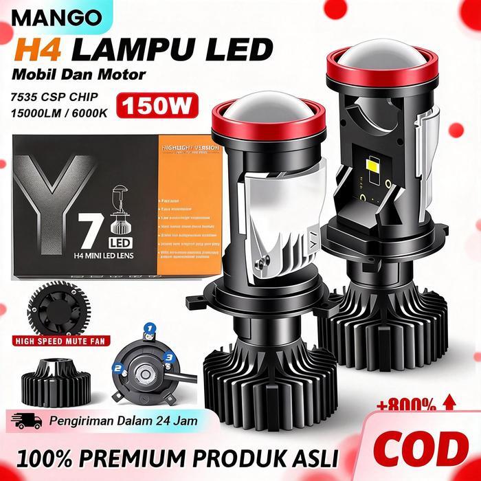 Mini Projie Y7D Lampu Led Mobil Dan Motor H4 /Biled/ Mini PJECTOR PROJIE Y7D SUPER BRIGHT 50 Watt