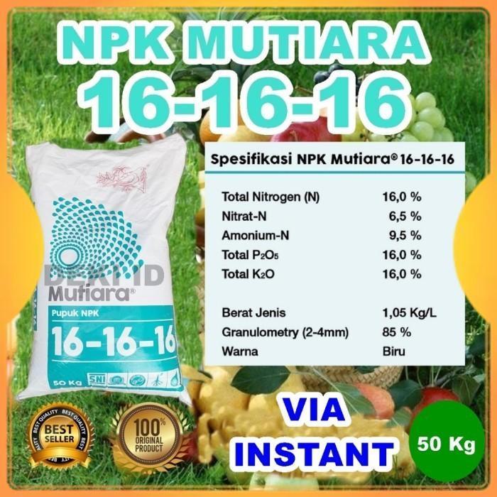 Pupuk NPK Mutiara 161616 Meroke 50 Kg Via Instant Kemasan Pabrik