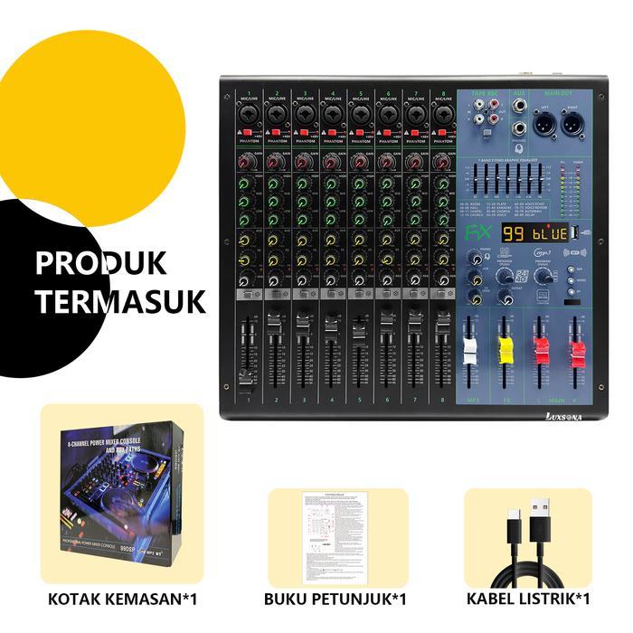 Mixer 6 channel digital/EQ 99dsp papan efek suara/misker 6 channel murah/mixer profesional EQ tujuh-
