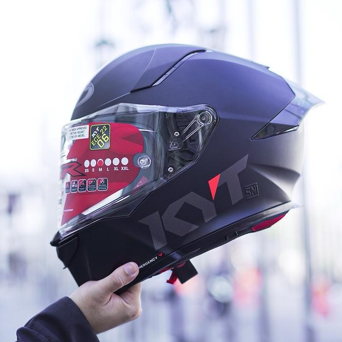 Helm KYT R2R Solid (Black,Black Doff,White,Gorilla Grey) - Black, Xxl