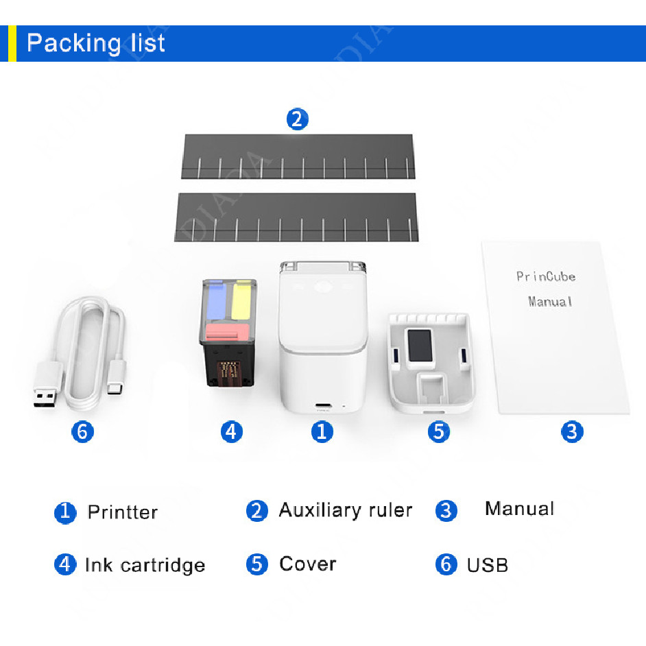 Mbrush Mini Color Printer BT Mobile Handheld Printer Portable Wifi Printers PrinCube Handheld Inkjet